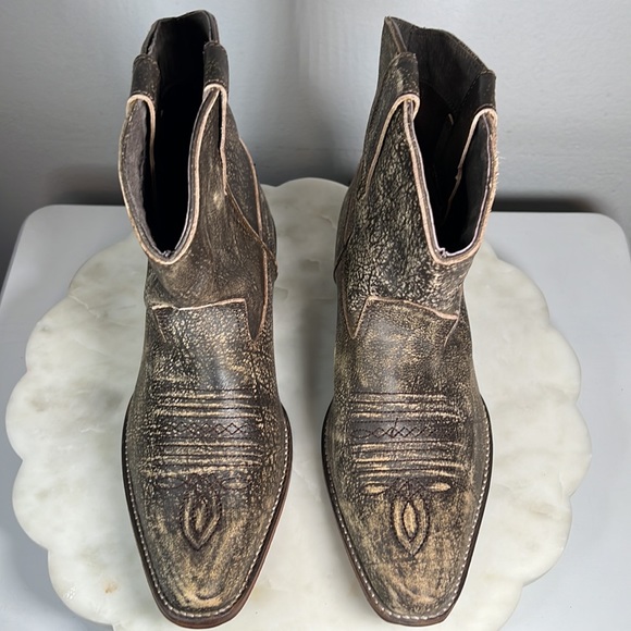 Roper Womens Dusty Distressed Snip Toe Casual Boots Ankle Low Heel 1-2 - Picture 13 of 16